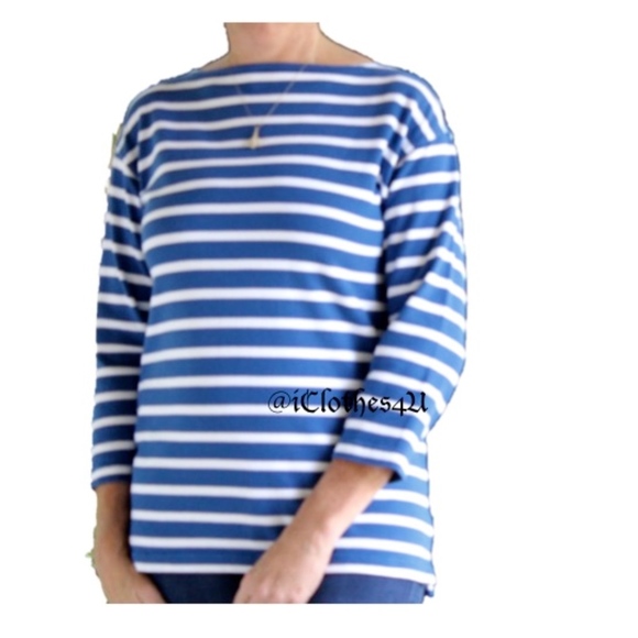GAP Tops - Gap Sailor Relaxed Fit Striped Crew Pullover
